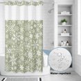 thumbnail image 3 of No Hook Shower Curtain, Green Christmas Shower Curtains for Bathroom with See Through Top Window, Snowflakes Xmas Winter New Year Waterproof & Washable Bath Curtain Stand Up Stall 36"x72", 3 of 9