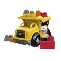 MEGA BLOKS Cat Building Toy Blocks Lil Dump Truck (7 Pieces) Fisher-Price For Toddler