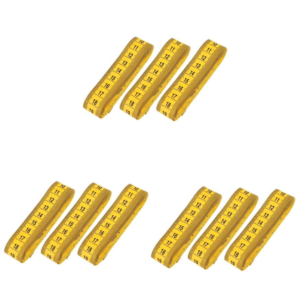 SKISUNO Portable Yellow Tape Measure for and Convenient 9Pcs