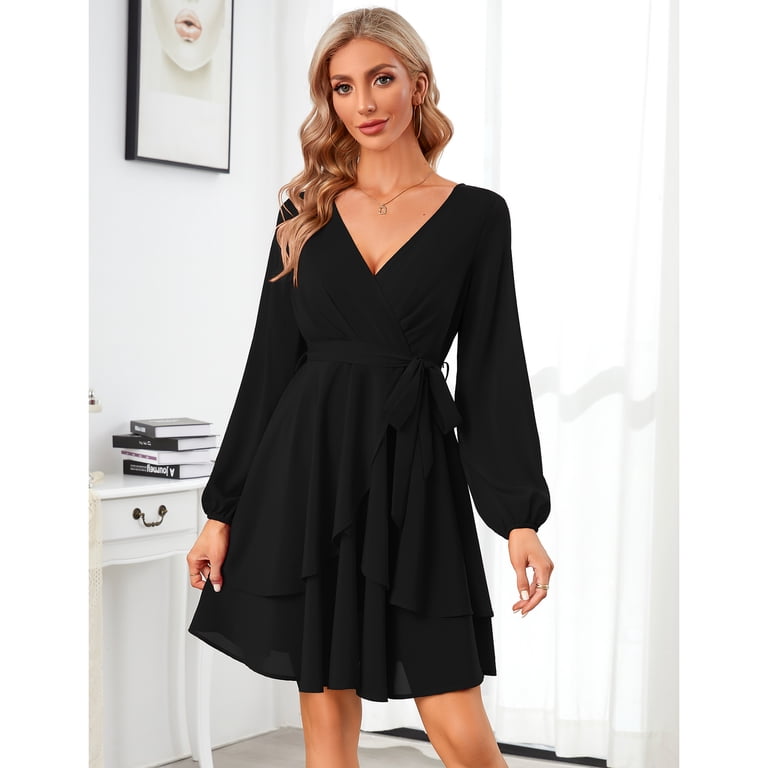 Womens Skater Dresses Sexy V Neck Short Sleeve Tie Waist Solid Ruffle Boho Flowy Swing Mini Dress - Walmart.com Womens Skater Dresses Sexy V Neck Short Sleeve Tie Waist Solid Ruffle Boho Flowy Swing Mini Dress - Walmart.com