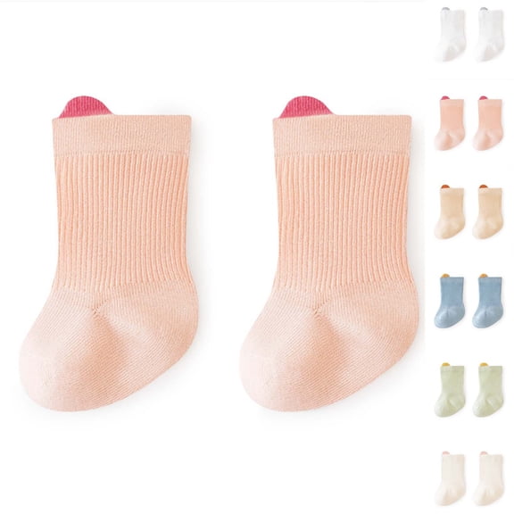 Mgmyaa Above Ankle Baby Socks Soft Breathable Cotton in Solid with Stretchable Regular Fit for Home Daily All Season Toddler Ages 0-5 Years