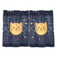 thumbnail image 7 of Yayeee Kitchen Curtains Tier Pair Light Filtering 27"x36" Rod Pocket Short Cafe Window Panel, Orange Cat Planet, 7 of 7