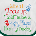thumbnail image 4 of Inktastic Rugby Player Like Daddy Boys or Girls Baby Bib, 4 of 4
