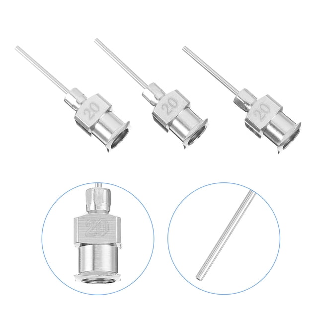 RENACLIPY 12Ud Agujas De Dispensación Precisas De Acero Inoxidable Con Compacto Plateado