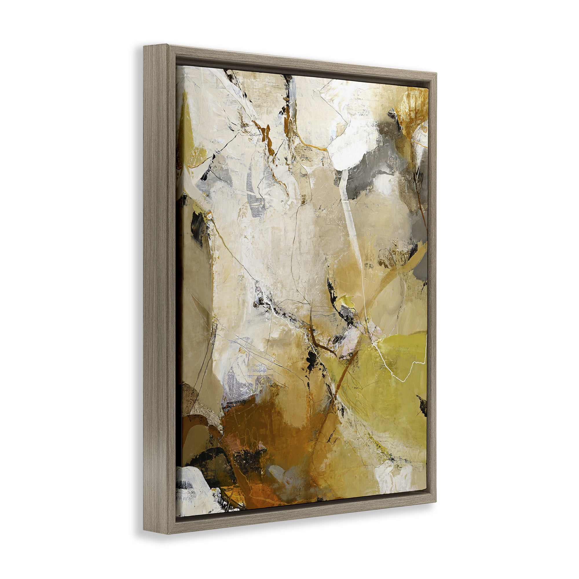 Stupell Industries Warm Earth Tones In Motion Brown Framed Floater Canvas Wall Art, design by Design Fabrikken