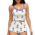thumbnail image 4 of MESSUEN Camisole Tops for Women Pajamas for Women Set Pajama Set Strip Love Printed Suspender Shorts Pure Pajama Design Sweet Home Clothing Set Cami Top Womens Pajamas Set Blue XL, 4 of 4