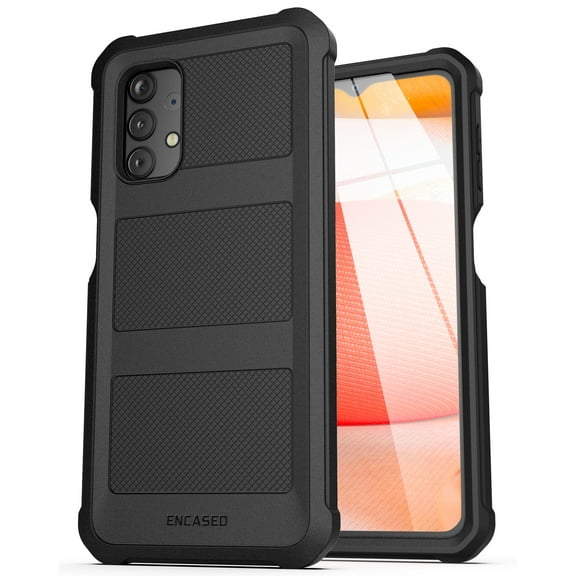 Encased Falcon Designed for Samsung Galaxy A32 5G Case, Protective Heavy Duty Full Body Phone Case (Black)