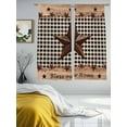 thumbnail image 4 of Texas Star Plaid Sheer Curtains 72 Inch Length 2 Panels Set, Semi Transparent Voile Rod Pocket Curtains for Living Dining Room Bedroom Drapes Farmhouse Black Brown Texas Vintage, 4 of 6