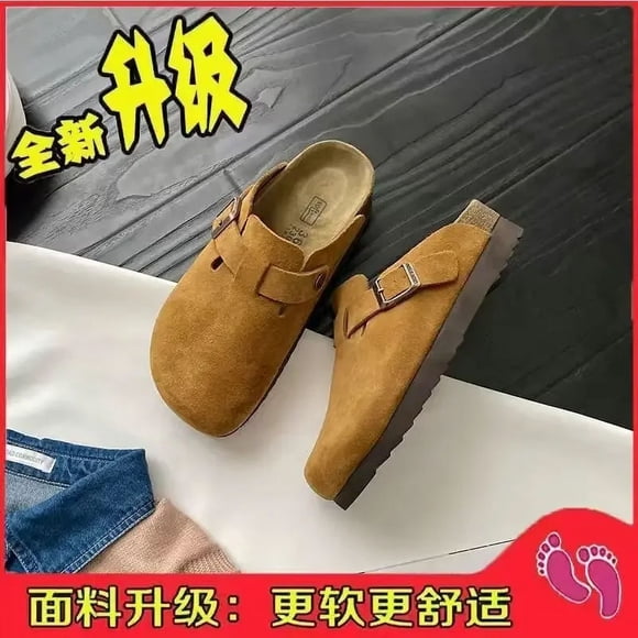 2024 Pantoufles pour Femmes Vintage Semelle en Liège Boston Cuir Véritable Sandales Boken pour Hommes et pour Femmes Zuecos Mujer Extérieur