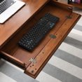 thumbnail image 6 of Leick Home Ironcraft Rustic Computer Desk with Drop Front Keyboard Drawer, Mission Oak/Black, 6 of 19