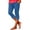 Blue, variant on Stamzod Black Leggings Women Capri Pants Summer Solid Color High Waisted Capris Casual Slim Fit Stretch Capri Leggings for Women Black XXL