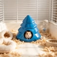 thumbnail image 6 of Qocolcyl Blue Ceramic Christmas Tree Hamster House, Pinaster Shaped Small Pet Hideout Bed, Breathable Cooling Habitat For Hamsters, Gerbils And Small Rodents, 6 of 7