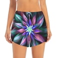 thumbnail image 2 of Xecao's Colored Abstract for a double-layer running short for women, perfect for gym, tennis, and more, featuring a convenient pocket., 2 of 9
