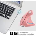 thumbnail image 2 of SAYTAY Vertical Mouse, Right Handed 2.4GHz Wireless Ergonomic Rechargeable Vertical Mouse with 4 Adjustable DPI 800/1200/1600/2400, 8 Buttons,Compatible with PC, Desktop,Mac (Pink), 2 of 5