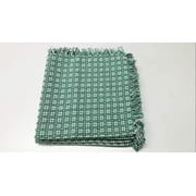 Set of 6 Napkins, Bottle Green Woven Fringed, 100% Cotton Napkins, Size 20x20 Inch, Suitable for Formal Dining, Everyday Meals and Casual Occasions.