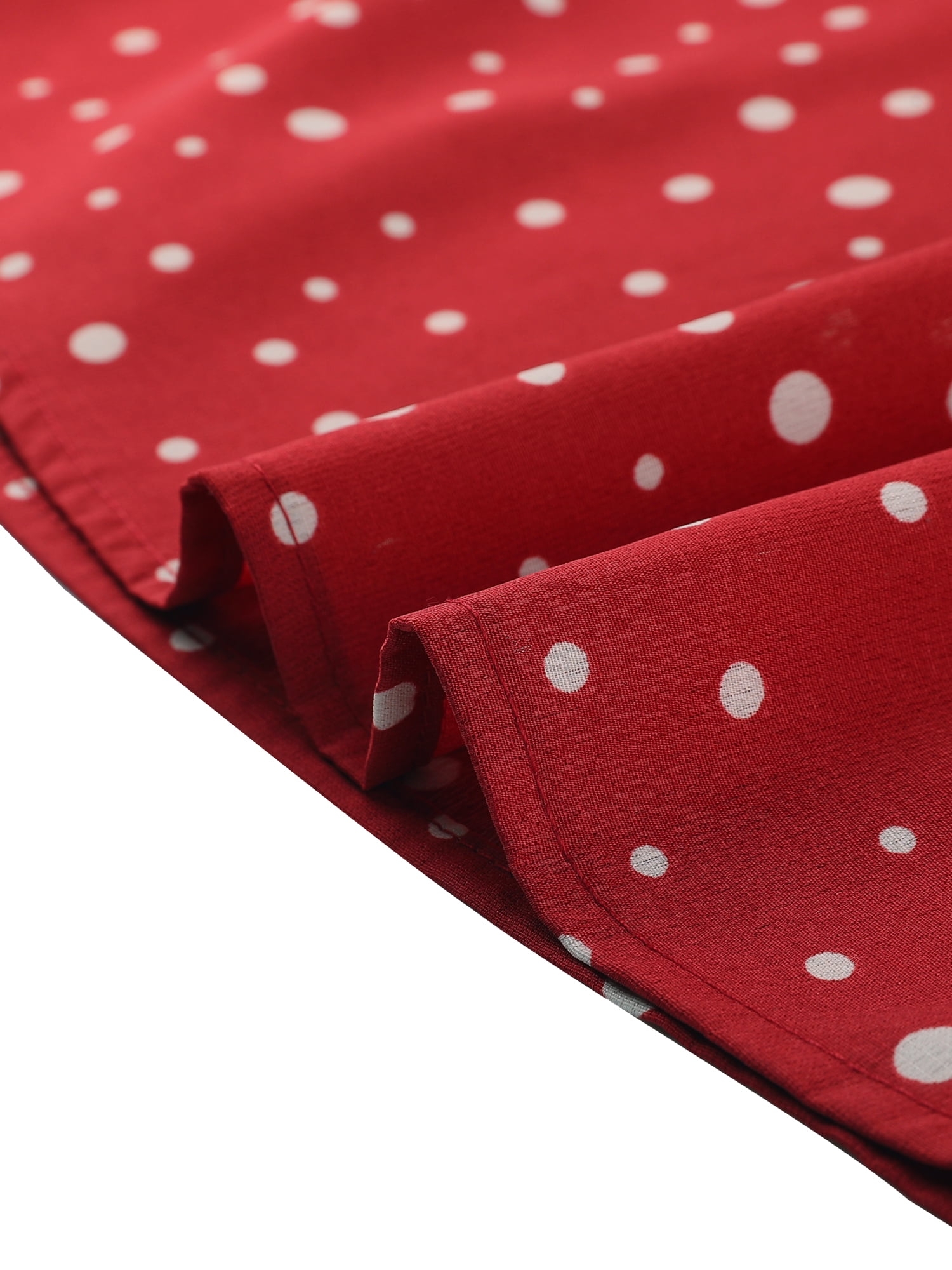 DARING DIVA Women's Polka Dots Tie Bow Chiffon Blouse S Red-Dots