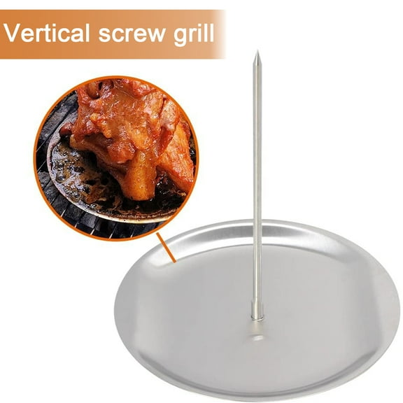 Al Pastor Skewer Vertical Skewer for Tacos Kebabs with 2 Removable Spikes 8 Inch Shawarma Rack Moisture-retaining Grill Pan BBQ Grilling Accessory