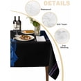 thumbnail image 3 of Blue Rose Tablecloth Rectangle Table Cloth 60x102, Waterproof Tablecloth Outdoor Table Cloth, Vintage Abstract Garden Flower Floral Black Washable Table Cover for Kitchen Dinning Party, 3 of 8