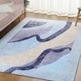 thumbnail image 2 of Junovo Abstract Rug Low-Pile Soft Rugs for Living Room Floor Carpet,6'x9',Blue, 2 of 7