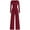 Wine Red, variant on PRETTYGARDEN Jumpsuits for Women Dressy Casual Fall One Piece Outfits Long Sleeve Crew Neck Wide Leg Pants Rompers