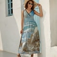 thumbnail image 2 of Beach Seashell Starfish Art Sleeveless Dress Women's Summer Suit Dresses for Women 2025 Luxury Party Dress, 2 of 6