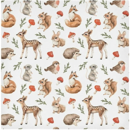 

BESTKITTY Cute Fawn Fox Cloth Napkins 20 x 20 in Dinner Napkins Washable Polyester Soft Reusable Table Napkins for Home Xmas Holiday Party Wedding 1 PCS