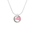 thumbnail image 2 of Delight Jewelry Acrylic 3/4" Pink Cheer Megaphone Gymnastics Ring Charm Necklace, 18", 2 of 4