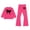 1-Hot Pink3792, variant on WOYY Girls Bow Crew Neck Sweatshirt and Flared Pants Outfits Cute Casual Sweatsuit for Kids, Sizes 3-10