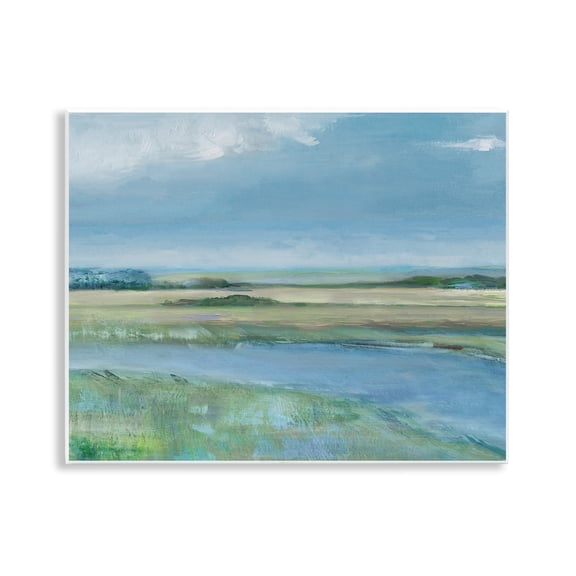 Stupell Industries Curving River Bend Landscape Landscape & Nature Painting Unframed Art Print Wall Art, 14 x 11