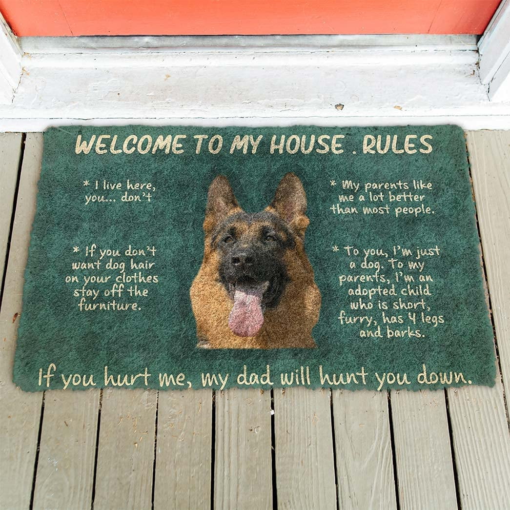 Door mat Printing House Rules Puppy pad Floor mat 3D German