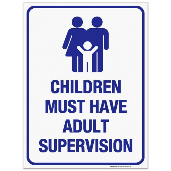 Children Must Have Adult Supervision Pool Sign,