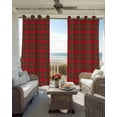 thumbnail image 4 of Christmas, Blackout Curtains 45 Inches Long for Bedroom, Country Rustic Red Green Buffalo Lattice Thermal Insulated Room Darkening Black Out Window Curtain Panels Grommet Drapes for Living Room, 4 of 8