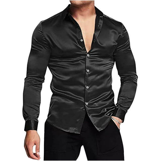 Blusa y camisa de manga larga con cuello vuelto para hombre, informal, de color liso, con botones, de lino