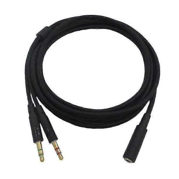 3.5mm Universal 2 in 1 Gaming Headset o- Extend Cable for HyperX Cloud II/Alpha-/Cloud Flight/C