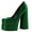 Green, variant on YDN Women Classic Platform Square Closed Toe Pumps Slip On Chunky Block High Heels Sexy Party Dance Bridal Dressy Shoes Size 7 Purple