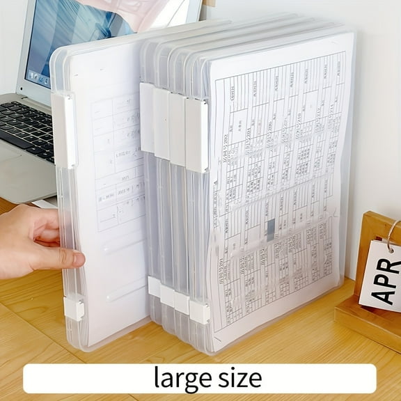 4 Piece A4 Document Box Clear Portable Project Box, Thick Scrapbook Organizer, Art Supplies Organizer Crafts Organizer & Organizer,9.44 x 6.57 inches