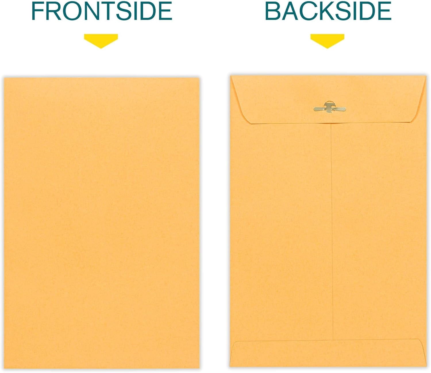 6x9 Clasp Envelopes – 100 Pack Brown Kraft Catalog Envelopes with Clasp Closure & Gummed Seal – 28lb Heavyweight Paper Mailing Manila Envelopes for Home, Office, Business, Legal or School