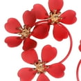 thumbnail image 3 of Camellia Earrings Flower Earrings Zinc Alloy Fashion Vintage Style Flower Earrings Jewelry Accessories for Valentine Congratulations Wedding Dark Red, 3 of 8