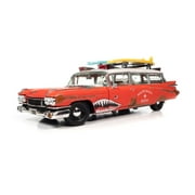 1959 Cadillac Eldorado Ambulance (Weathered), Red - Auto World AW312 - 1/18 Scale Diecast Car