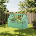 thumbnail image 2 of Aoodor Raised Garden Bed Kit, 4x2x3 ft Galvanized Planter Box with PE Cover, Screen Windows for Gardening, Green, 2 of 8