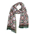 thumbnail image 2 of Geometric Green Orange Scarf, 2 of 3