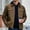 Brown, variant on Men's Workwear Jacket Daily Casual Jacket Long Sleeve Lapel Jacket Warm Thickened Jacket Coat Solid Zipper Jacket Fall Winter Coat Gray XXL