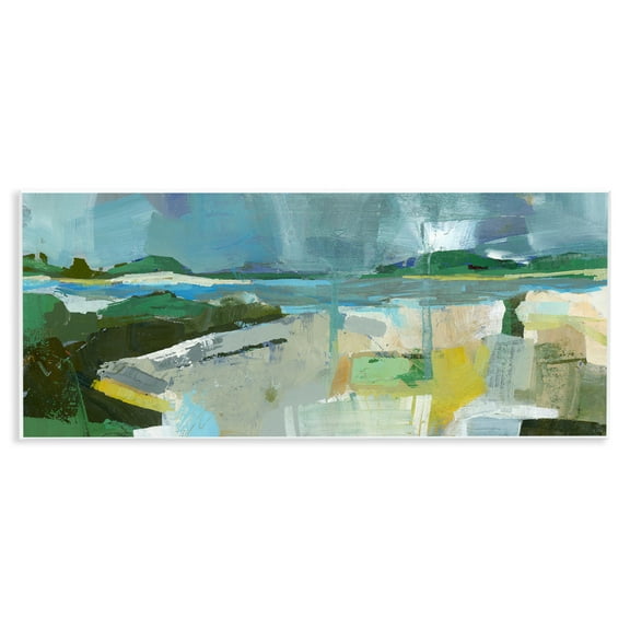 Stupell Industries Sea View Impression Abstract Painting Unframed Art Print Wall Art, 17 x 7
