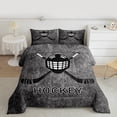 thumbnail image 2 of Homewish Hockey Game Bedding Comforter Set,Hockey Stick Helmet Twin Comforter Sets,Sport Theme Bedding Set For Boys,Microfiber Bedroom Decor Reversible,2pcs, 2 of 8