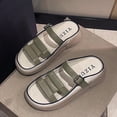 thumbnail image 1 of Sandalias de mujer, zapatos de verano, cómodas sandalias planas sin cordones para mujer, zapatillas de casa antideslizantes, zapatillas informales con 36 Yinane Zapatillas de verano, 1 of 8