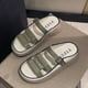 thumbnail image 1 of Sandalias de mujer, zapatos de verano, cómodas sandalias planas sin cordones para mujer, zapatillas de casa antideslizantes, zapatillas informales con 37 Yinane Zapatillas de verano, 1 of 8