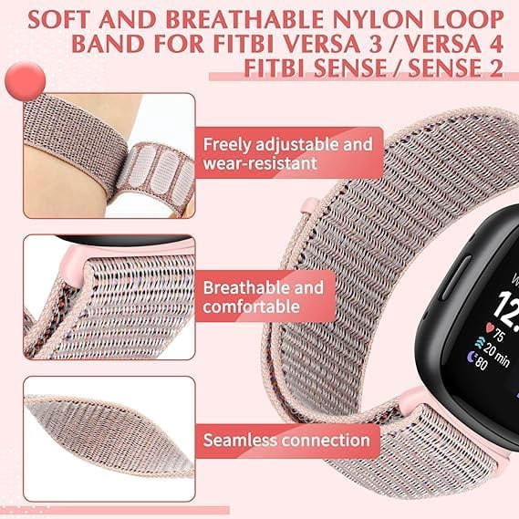 CRKMGS-Smartwatch band 22MM for IDW19,IDW16, Nylon Band Adjustable Sport Stretchy Braided Solo Loop Strap, Pink