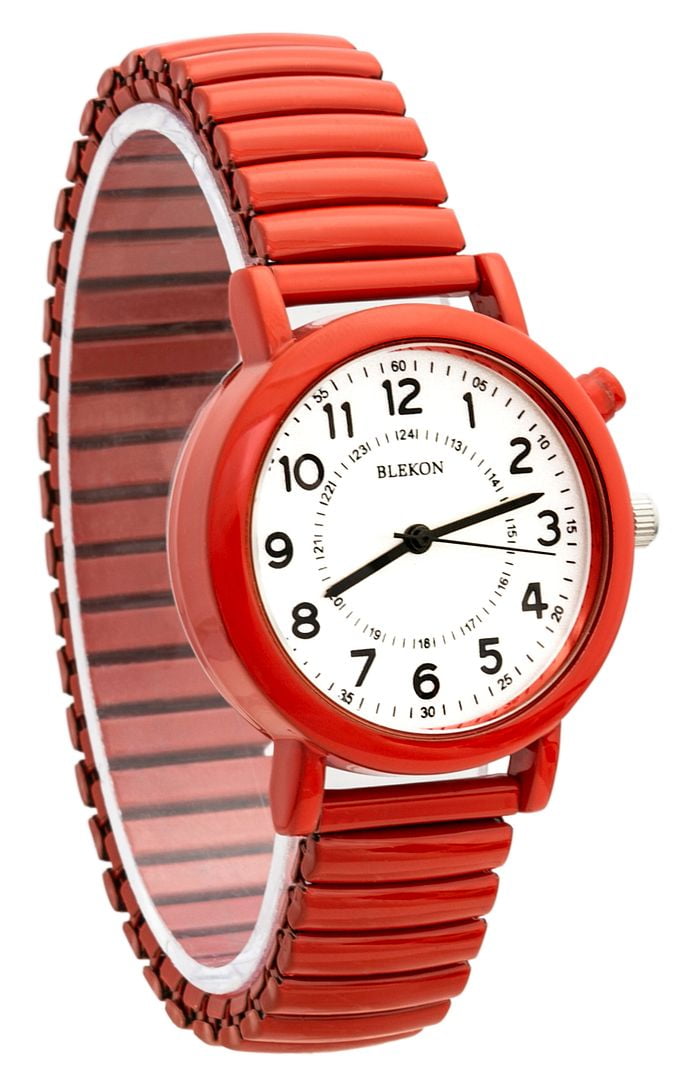 Blekon Original Light Up Dial Watch for Ladies 33mm Case Push Button Glossy Expansion Band - Analog Watch with Glow in The Dark Dial, Ideal for Everyday and Party Wear