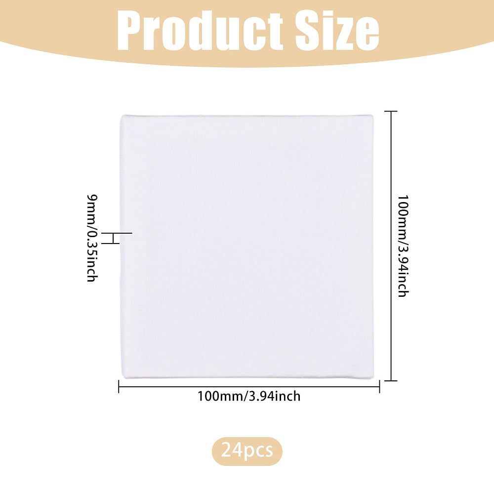 24 Packs Mini Canvases Painting 4x4inch Blank Stretched Art Panels
