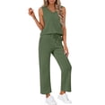 thumbnail image 4 of Fantaslook Womens Two Pieces Sets Summer Outfits Sleeveless Tops and Wide Leg Pants Matching Set Casual Loungewear, 4 of 8